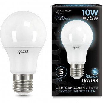 Лампа GAUSS BLACK LED A60 10W E27 4100K Лампа GAUSS BLACK LED A60 10W E27 4100K
