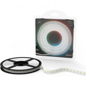 Лента GAUSS LED 5050/60-SMD 14.4W 12V DC RGB IP66 (блистер 5м) Лента GAUSS LED 5050/60-SMD 14.4W 12V DC RGB IP66 (блистер 5м)